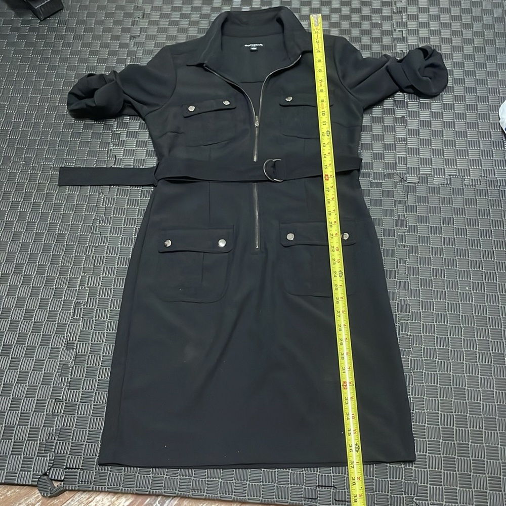 Sharagano black dress with front pockets size 8 - Picture 7 of 7